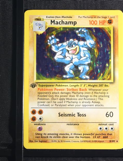 1999 Pokemon Game Base 8 Machamp Holo 1st Edition PSA