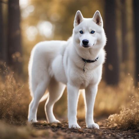 A Hyper Realistic Siberian Husky Dog Full Body With White Background