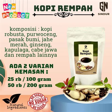 Jual Kopi Rempah 100 Gram Shopee Indonesia