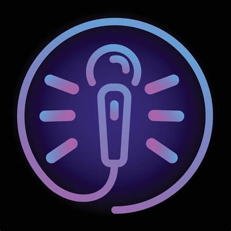 Neon Microphone Icon Cartoon Style 14361783 Vector Art At Vecteezy