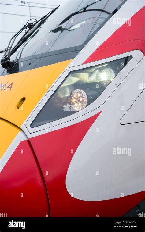 Close Up Of The Front Of An Lner Azuma High Speed Train On The East