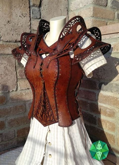 Female Leather Armor Corset Artemis Original Cosplay Larp Events Etsy