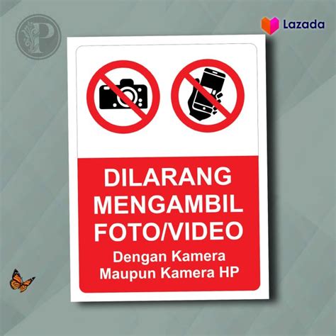 Sticker Safety Sign K Dilarang Mengambil Foto Video Dengan Kamera