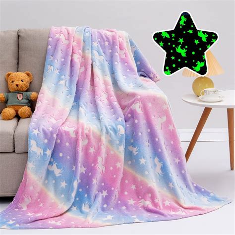 Ievery Einhorn Decke Kuscheldecke Kinder M Dchen Flauschige Decke Glow