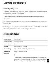 Univ Ay T Learning Journal Unit Pdf Learning Journal