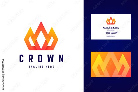 Crown, royal logo and business card template. Stock Vector | Adobe Stock