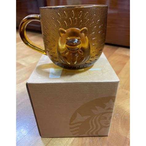 全新未使用starbucks 星巴克熊圖案玻璃杯 蝦皮購物