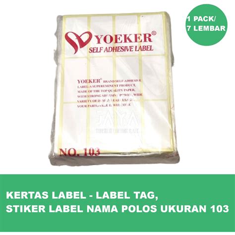 Jual KERTAS LABEL LABEL TAG STIKER LABEL NAMA POLOS UKURAN 103 1