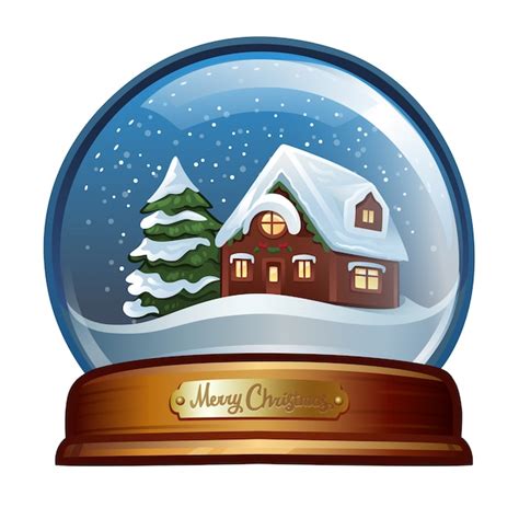 Premium Vector Christmas Snow Globe Isolated On White