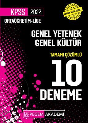 2022 KPSS Lise ve Önlisans Adayları İçin Tamamı Çözümlü 10 Deneme