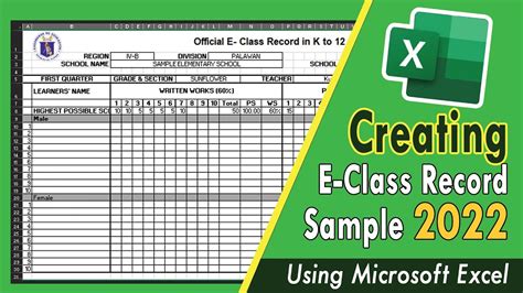 E Class Record Ecr Template For Sy 2022 2023 Free