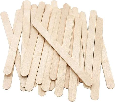 Lot de 100 bâtons de sucettes en bois naturel pour loisirs créatifs