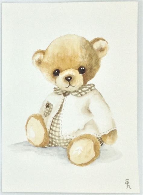 Tableau Nounours Aquarelle Pour Chambre D Enfant Jeux Peluches