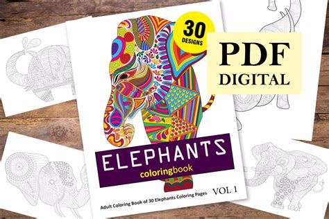 Elephants Coloring Book For Adults Coloring Books For Adults