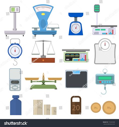 Weight Measurement Scales Balance Instrumentation Tools Stock Vector (Royalty Free) 555619009 ...