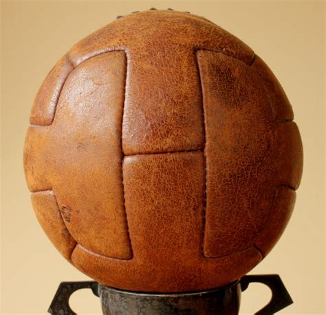 Leather T Panel Football 1950s Old T Laced Soccer Ball