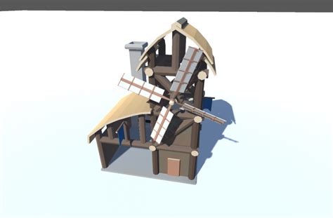 Low Poly Stylized Windmill Free 3d Model Obj Fbx Blend Free3d