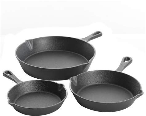 Gibson Home Addlestone Pre Seasoned Cast Iron Skillet Set 3 Piece Set 6 8 10 Inch