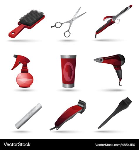 Hairdresser Icons Set Royalty Free Vector Image