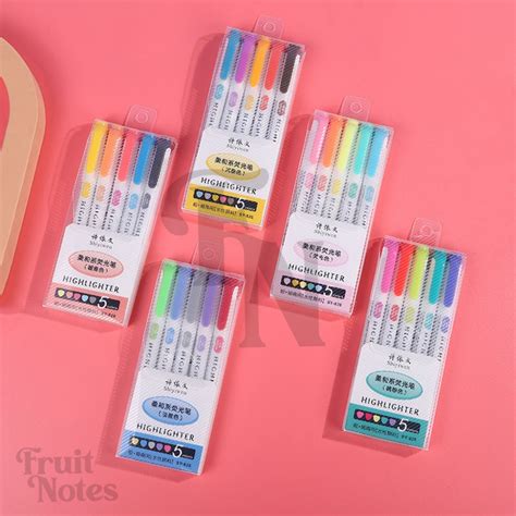 Vg268 Warm Neon Pastel Highlighter Marker Pen Set Shopee Philippines