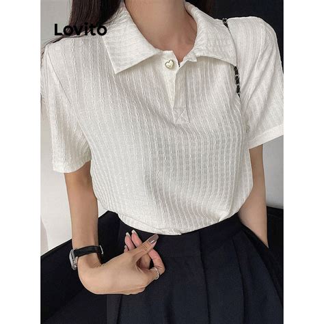 Lovito Camiseta Casual Feminina O Liso L Ad Shopee Brasil