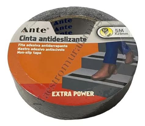 Cinta Antideslizante Negra 5mx25mm Escaleras Piscinas Baños Cuotas