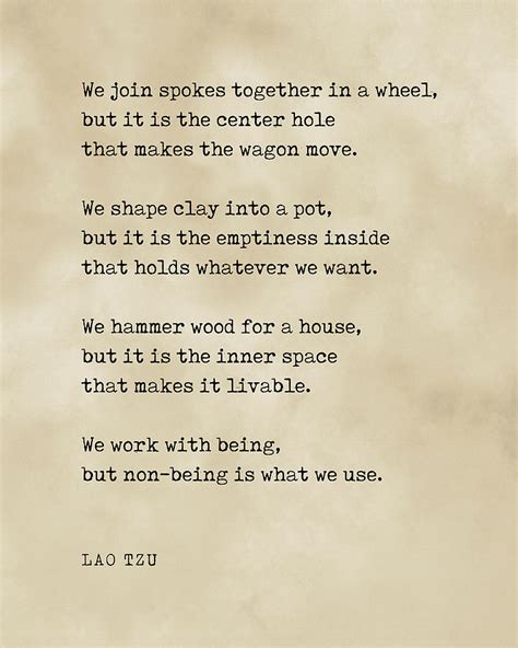 Pokes Together In A Wheel Lao Tzu Poem Literature Typewriter