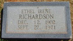 Ethel Irene Berryhill Richardson 1902 1971 Mémorial Find a Grave