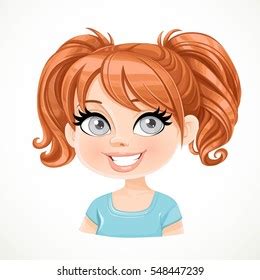 Cartoon Brunette Long Haired Smiling Boy Stock Vector Royalty Free