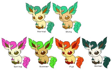 Leafeon Colors by lixydynavolt on DeviantArt