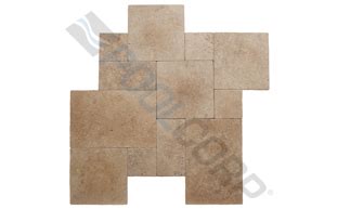 Pool Cm Walnut Tumbled Travertine French Pattern Paver