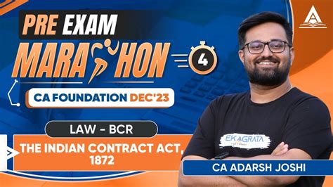 CA Found Dec 23 Pre Exam Marathon Law BCR L4 The Indian