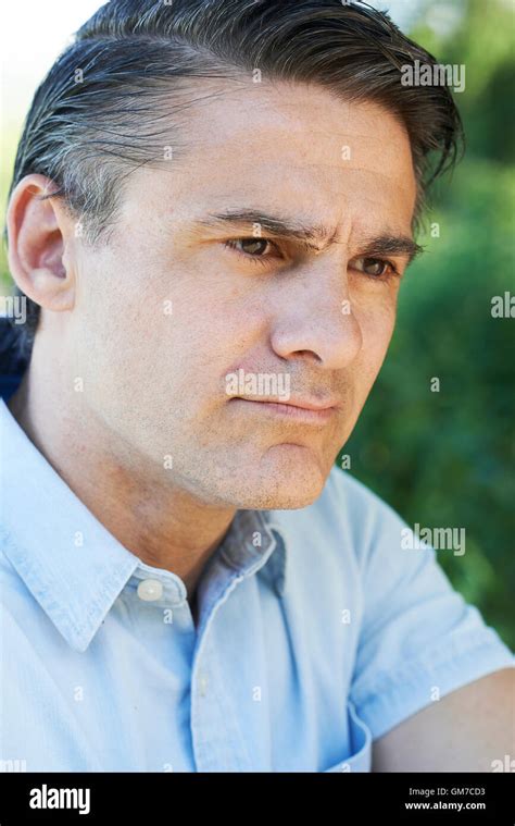 Head And Shoulders Portrait Of Concerned Mature Man Stock Photo Alamy