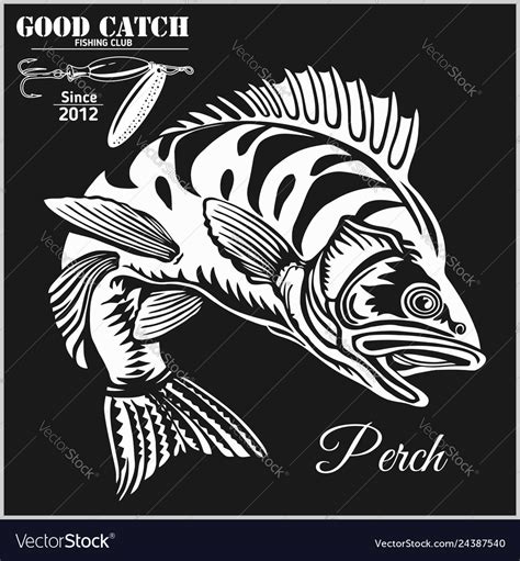 Fishing logo bass fish club emblem theme Vector Image