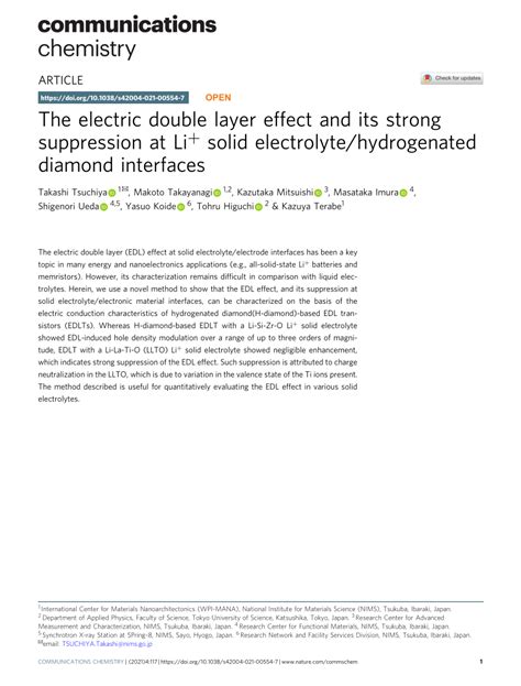 PDF The Electric Double Layer Effect And Its Strong Suppression At