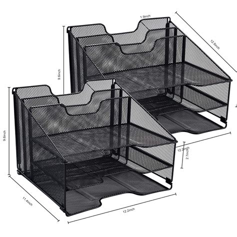 Samstar Pack Mesh Desk File Organizer Letter Tray Holder Desktop