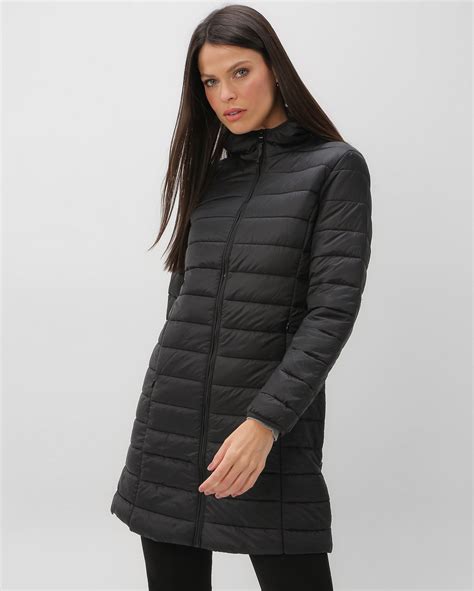 Riachuelo Casaco Puffer Feminino Alongado Capuz Preto AK By