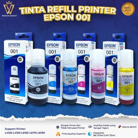 Jual Tinta Epson 001 Tipe Printer L4150 L4160 L6160 L6170 L6190