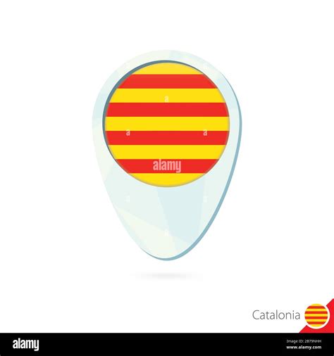 Catalonia Flag Location Map Pin Icon On White Background Vector