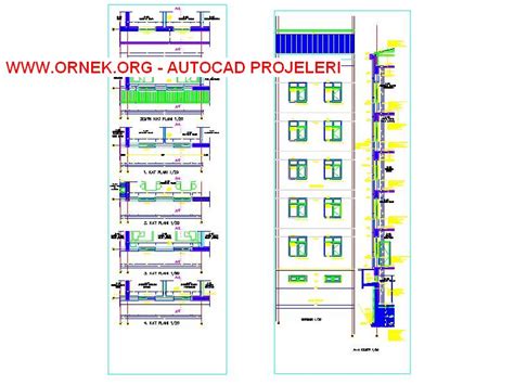 Cephe Giydirme Sistem Detay Dwg Projesi Autocad Projeler