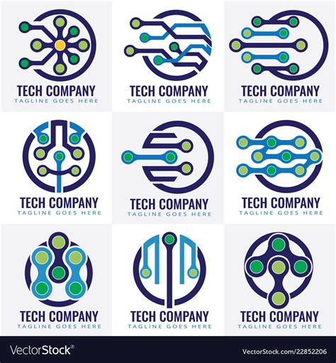 Tech logo design template Royalty Free Vector Image