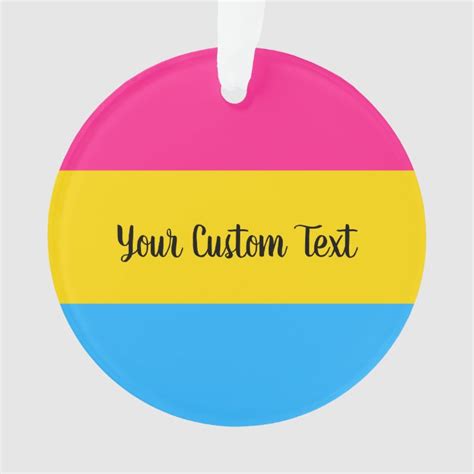 Pansexuality Pride Flag With Text Ornament Zazzle