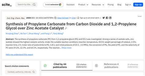 Synthesis of Propylene Carbonate from Carbon Dioxide and 1,2-Propylene ... 