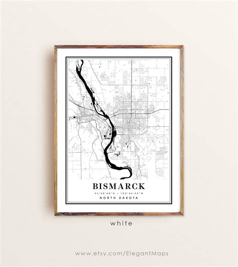 Bismarck North Dakota Map Bismarck ND Map Bismarck City Map | Etsy