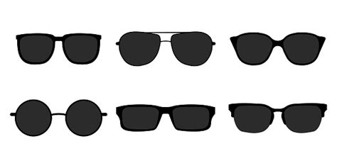 Sunglasses Silhouette Icon Set Black Colour Stock Illustration ...