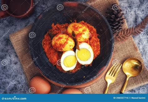 Delicious Traditional Food Egg Boiled Spicy With Red Pepper Called