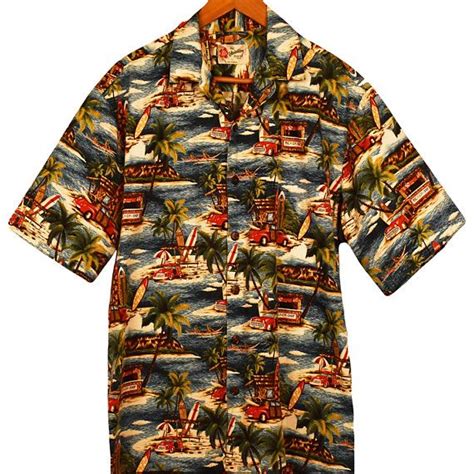 Men's Hawaiian Shirt Vintage Hawaiian Shirt Aloha Shirt - Etsy | Mens ...