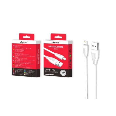 CABLE CARGA Y DATOS USB 2 0 A LIGHTNING IPHONE 1 METRO BLANCO AVANT