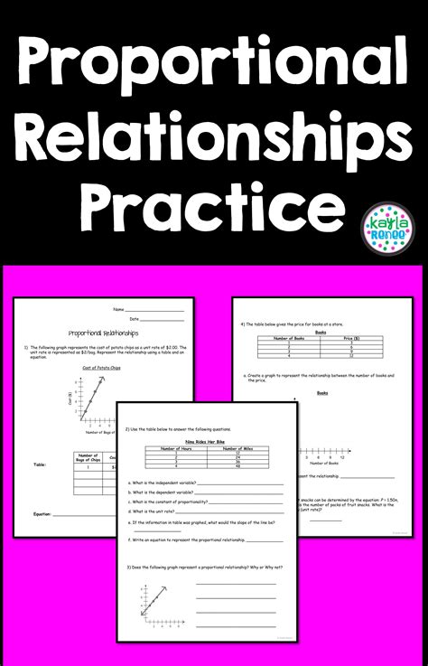 Proportional Relationship Tables Worksheets