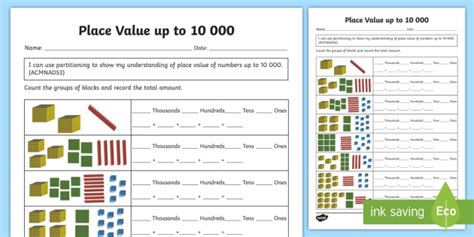 Place Value Up To 10 000 Worksheet Worksheet